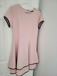 Pink dress Ruffle Midi Short Sleeve Size 8 Medium