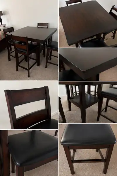 SOLID WOOD DINING SET - table & 4 matching chairs, View more