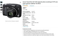 Caméra Canon Powershot  SX110IS