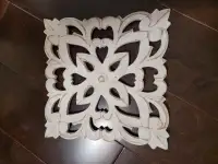 White wooden wall carvings .  price is for 3