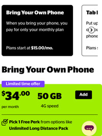 Koodo BYOD $34/50gb + $25 free credit 