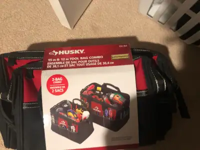 Husky 15" & 12" Tool Bag combo brand new, View more