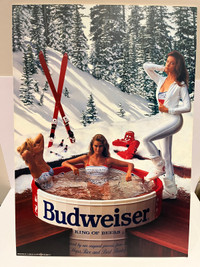 Vintage Budweiser ‘dry mount’ poster. (Read description)