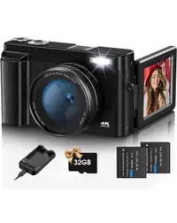 Digital Camera,Jumobuis 4K 48MP Autofocus Vlogging Camera with 3