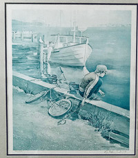 “The Young Angler” Ltd Print by Henry Wright.  Signed & Numbered