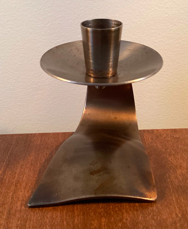 1970s "FERART ARTISAN" Sculptural Modernist Metal Candle Holder in Arts & Collectibles in West Island - Image 2