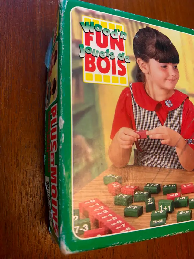 Vintage Wood'n Fun Plus Minus Creative Learning Set Wooden Block in Toys & Games in City of Toronto - Image 7
