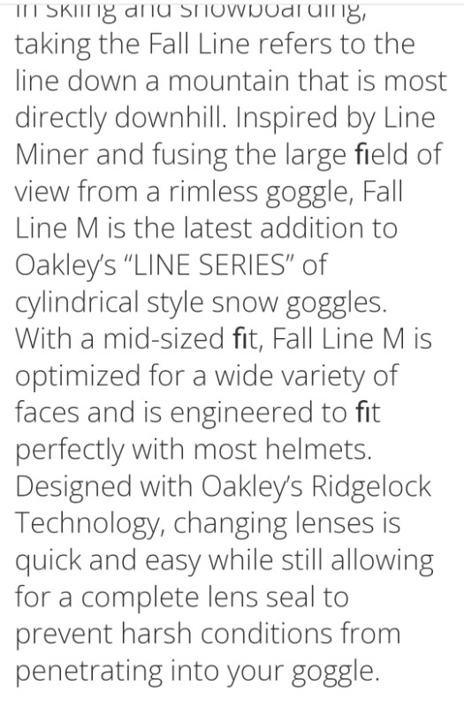 OAKLEY FALL LINE M GOGGLES in Ski in Revelstoke - Image 3