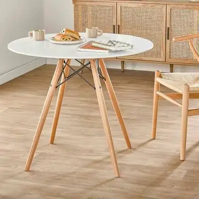 Structube Eiffel 35" round table white, new in box $50, View more