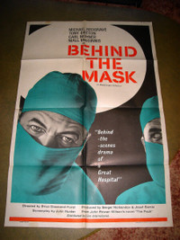 1958 BEHIND the MASK (NOT covid) UK English MOVIE POSTER