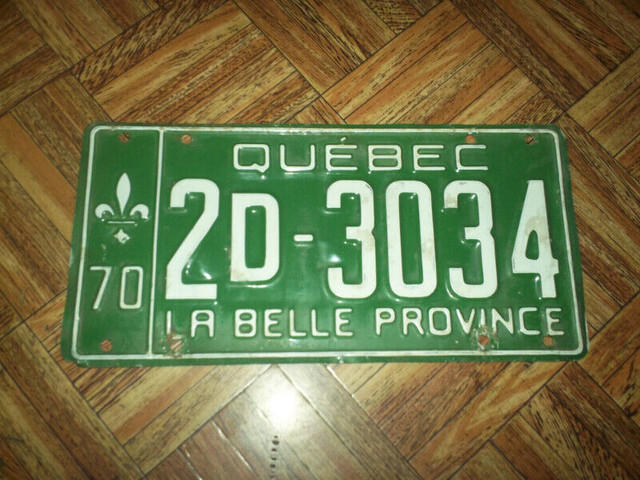 plaque d immatriculation du québec de 1964 a 1970 dans Art et objets de collection  à Rimouski / Bas-St-Laurent - Image 3