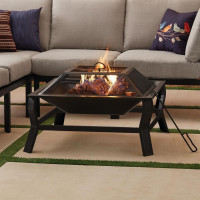 New 30" Outdoor Wood Burning Fire Pit with Spark Screen Cover