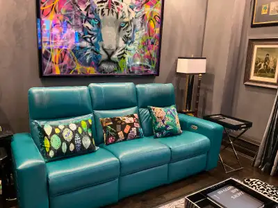 LUXURY ITALIAN TOP GRAIN LEATHER POWER RECLINING SOFA, View more