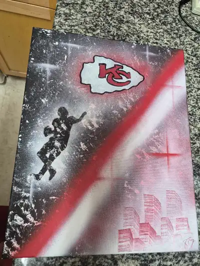 KC CHIEFS FOOTBALL CANVASS POSTER 14 X18, View more