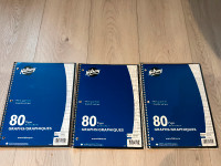 LOT 3 Hilroy 80-pages GRAPH NOTEBOOKS New, unused