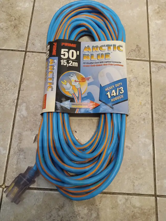 NEW 50 FOOT PREMIUM QUALITY ALL-WEATHER OUTDOOR EXTENSION CORD in Other in Oshawa / Durham Region - Image 2