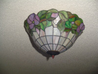 SEMI FLUSH MOUNT STAINED GLASS FIXTURE