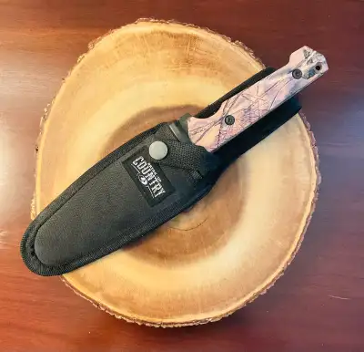 Stainless Steel Camping Knife, Aluminum Handel, Black Surface. Suitable for Outdoor, Fishing, Diving...
