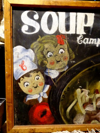 advertising art CAMPBELL’S SOUP 49”L MID CENTURY bistro 1960s