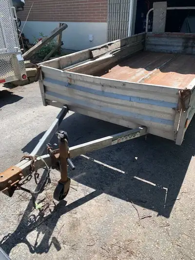 5X10 galvanized utility trailer. 2017 frame and axles really good shape. box has lots of dents and c...