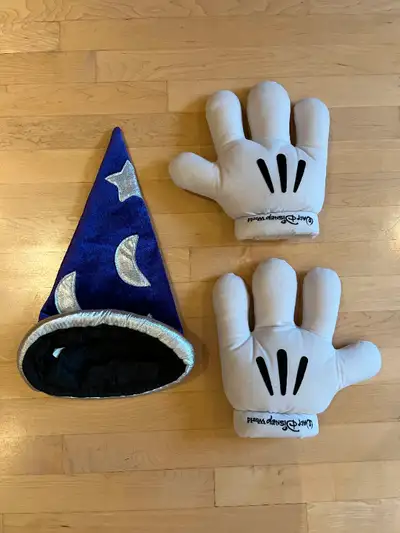 COSTUME HALLOWEEN Chapeau de magicien et 2 gants rembourés (Disney) Pour costume Mickey Le Magicien...