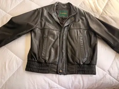 1- small men's leather bomber jacket with removable lining, worn approx 5 times,$100. 1- ladies leat...