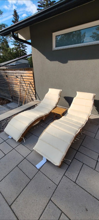 Brand new long chaise lounge chair set for patio