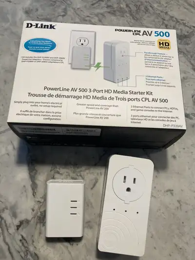 D-Link PowerLine AV 500 3 Port HD WIFI extender, View more