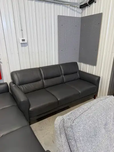 New!  Top grain leather sofa, View more