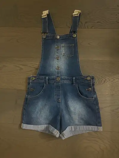 Gorgeous girls blue denim shorts romper sz 16 NWT, View more