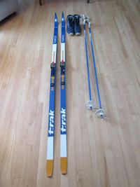 CROSS COUNTRY SKIS; POLES; BOOTS