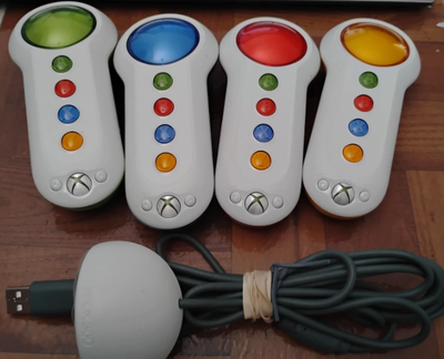 4 x Xbox 360 wireless controllers zappers big button & reciever, View more