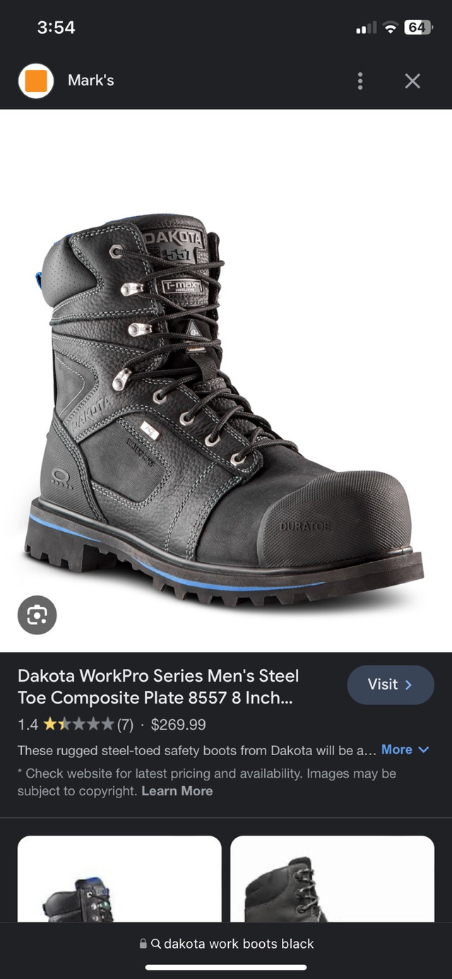 Dakota T-Max insulated work boots size 10 used/new in Men's in Edmonton - Image 3