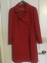 Vintage red wool coat reduced
