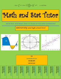 Math and Stat Tutor, Comp Sci, University and high school