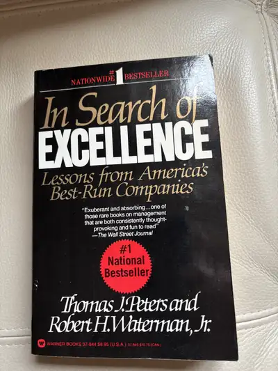 Dive into the world of business management with this copy of 'In Search of Excellence' by Thomas J....