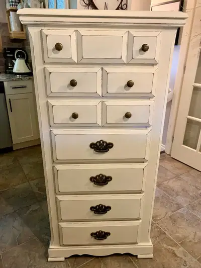 tall creamy white dresser, View more