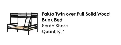 Twin over full bunkbed with bamboo mattresses included. Like new.