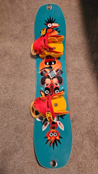 Children snowboard. 