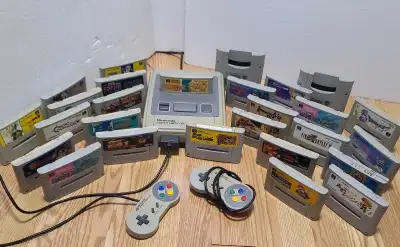 Japanese Super Famicom Nintendo SNES System +25 Games Kirby Star, View more