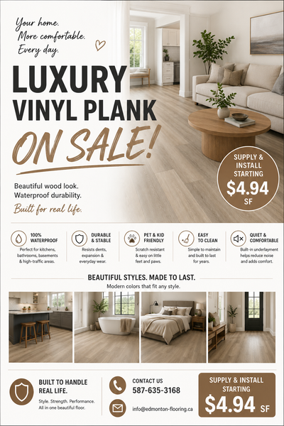 Upgrade your home with durable, waterproof luxury vinyl plank flooring that gives you the look of re...