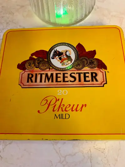 Vintage Made in Holland Cigar Tin, Ritmeester,  20 Pikeur Mild, View more