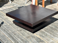 Coffee table. 34 x 34 x 14  Dark Brown