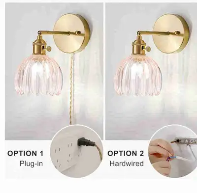 (2) Plug in Wall Sconce, Vintage Sconce Light, View more