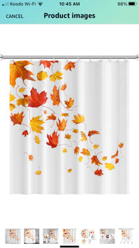 Fall Shower Curtain with Hooks