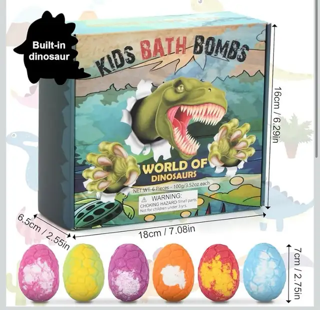 Brand New 6 Pack Bath Bombs with Surprise Dinosaurs in Toys & Games in Oshawa / Durham Region - Image 3
