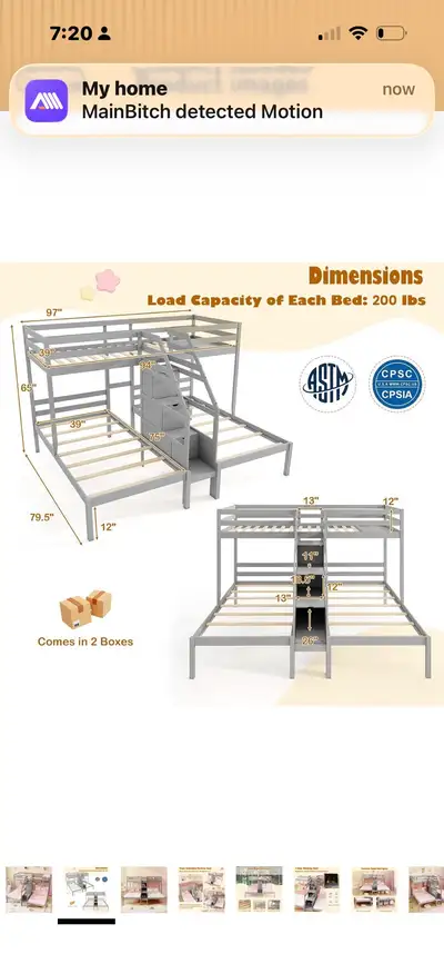 Bought this bed but in white , now my children don’t want to sleep in it and takes up too much space...