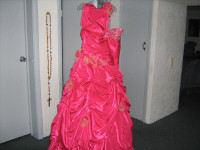 dress, fushia, fits size 14-18