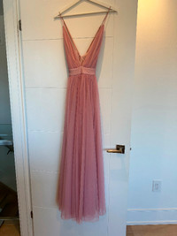Women’s Honey Pink Tule Maxi gown