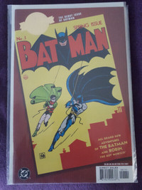 DC COMICS MILLENIUM EDITION - BATMAN #1 - RARE GOLD LOGO PRINT
